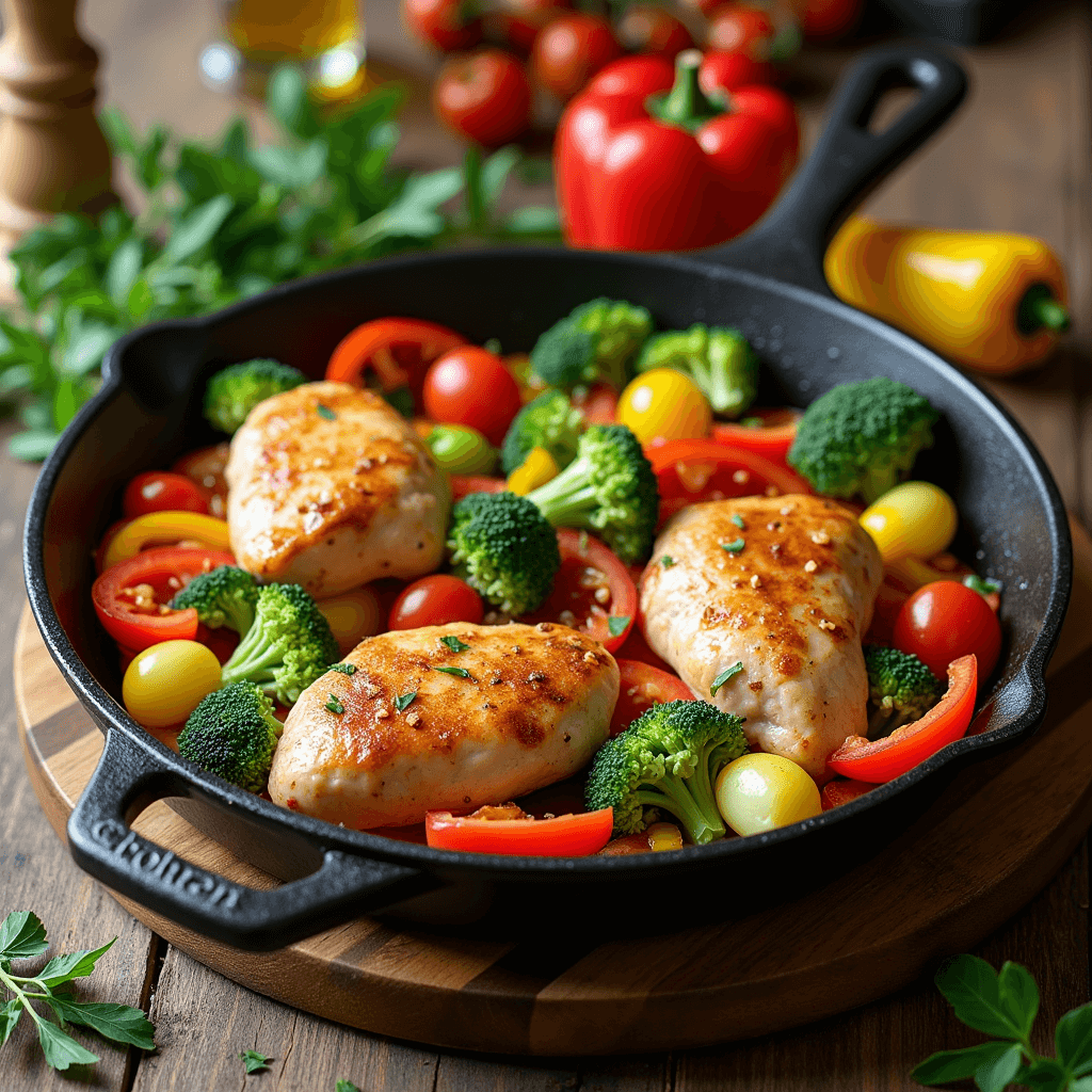 Healthy Chicken and Vegetables Skillet